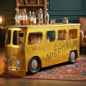 เฟอร์นิเจอร์รถยนต์ SUREN SPACE บาร์ในบ้าน โครงเหล็ก ไม้มะม่วงแท้ ตู้เก็บของ ดีไซน์ทันสมัย 3 ช่อง บานประตูแบบเรียบ - Product Image 1