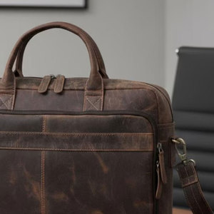 Sacs pour ordinateur portable en cuir avec fermeture éclair, design multi-poches, sacs pour ordinateur portable en cuir sur mesure, vente directe d'usine de sacs pour ordinateur portable en cuir - Product Image 6