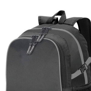 Minimalist <b>Black</b> Polyester <b>Backpack</b> Lightweight Soft Shell Daily Use Unisex Rectangular Zipper Closure Bags - Product Image 3