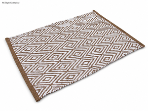 Modern Jute Floor <b>Mat</b> Jacquard Handmade Geometric Rectangle Non Slip Eco Friendly Pet Friendly for Home Office Entry Hall - Product Image 2