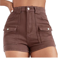 Shorts de mezclilla de tiro alto para mujer, pantalones cortos ajustados sexys de algodón para chicas jóvenes, shorts de mezclilla de verano para mujer - Product Image 6