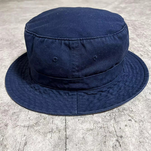 Polo Unisex <b>Navy</b> Blue Cotton Canvas Bucket <b>Hat</b> Embroidered Bear Logo Casual Spring Summer Adult Style - Product Image 3