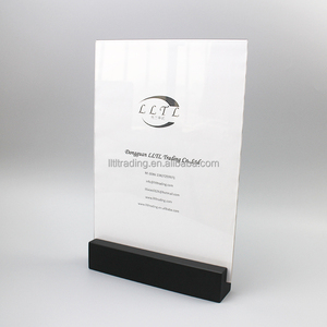 Tùy chỉnh t Shape Hot <span class=keywords><strong>menu</strong></span> sang trọng chủ thẻ bảng đứng đơn chủ Acrylic Top A4 kích thước màu đen sơn gỗ đơn chủ - Product Image 4