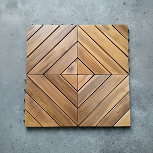 Viet Wood Eco-friendly Waterproof Anti-Slip Vietnam Acacia Wood <b>Interlocking</b> Outdoor Floor <b>Tiles</b> Contemporary Design Matt Finish - Product Image 4