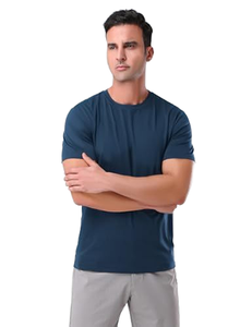 Nouveaux t-shirts pour hommes, vêtements décontractés à la mode, coupe ajustée, mélange de coton, manches courtes, respirants, doux, confortables, tenue d'été, sport et gym - Product Image 4