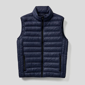 Veste matelassée sans manches bleue pour homme Econex Sports, fermeture éclair, coupe-vent, vêtements d'hiver décontractés, rembourrage en polyester, à capuche - Product Image 4