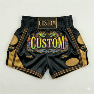 กางเกงมวยไทยออกแบบเองสำหรับผู้หญิงและเยาวชน น้ำหนักเบา พิมพ์ลายแบบ Sublimation สำหรับคิกบ็อกซิ่ง MMA ขายส่ง - Product Image 5
