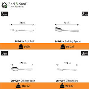Ensemble de table en acier inoxydable 45 pièces pour 3 personnes Collection Shagun - Product Image 4