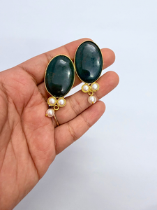 Gold Plated Natural Gemstone <b>Necklace</b> <b>Set</b> With <b>Pearls</b> Brass Fashion Jewelry <b>Set</b> for Women OEM/ODM - Product Image 4