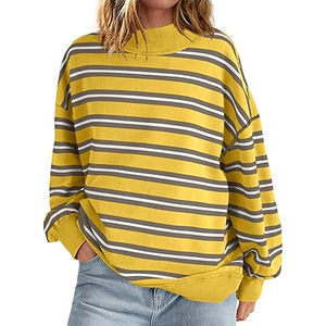 Custom Logo Women Mock Neck Sweatshirt Heavyweight Winter Pullover - Product Image 1