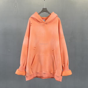 Sudadera con capucha desgastada personalizada con lavado ácido para hombres Sudadera con capucha y Sudadera con capucha French Terry de lavado ácido pesado Fabricante - Product Image 2