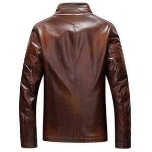 <b>SMART</b> SHINE ENTERPRISES <b>Men</b> Western Style Genuine Leather <b>Jacket</b> Classic Zip Front Soft Durable Casual Regular Fit Outdoor - Product Image 6