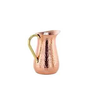 Pure Copper Water <b>Jug</b> with Lid Ayurvedic Drinkware Pitcher for Health Hotel Restaurant Use Plain Finish Drink Pitcher - Product Image 2