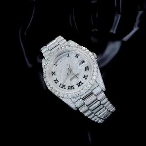 Reloj de Lujo Unisex con Caja de Acero Inoxidable de 41 mm, Esfera Analógica, Cristal de Zafiro, Movimiento Mecánico Luminoso, Fecha Automática, Resistente al Agua, Correa de 20 mm - Product Image 4