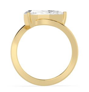 Elegante Anillo de Compromiso de Oro Rosa de 9K con Corte Horizontal en Forma de Pera de 2.00 ct y Tallo Central Cruzado - Product Image 6