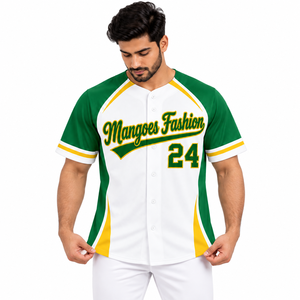 Maillot de baseball pour homme Mangoes Fashion, manches courtes, boutonné, chemise de softball, impression du nom de l'équipe, respirant, coupe régulière, vêtements - Product Image 4