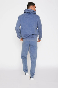 Vente en gros de sweats à capuche personnalisés pour hommes, style streetwear, couleur unie, effet délavé, en molleton 100% coton, collection 2026, service OEM, et survêtements pour hommes - Product Image 3