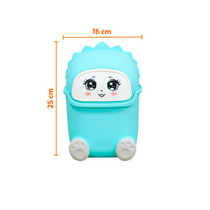 Mini Cute Pattern Trash Can for Office & Bedroom - Sturdy Premium PP <b>Plastic</b> Desktop Waste <b>Bin</b> - Product Image 4