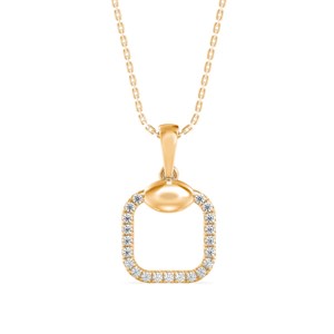Pendentif minimaliste en argent S925 avec diamant moissanite rond en forme de coussin - Product Image 1