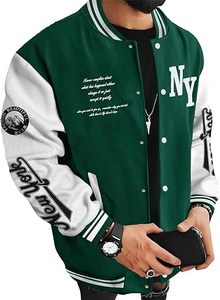 Modern Street Style Varsity Jacket – Premium Letterman Bomber Outerwear with Wool Blend Material, Ribbed Sleeves Warm and Comfo - Product Image 1