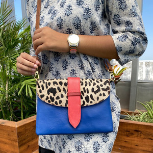 Bolso de cuero de color reciclado con estampado de animales, bandolera Hippie para mujer, bolso de hombro étnico, bolso indio hecho a mano, regalo para ella - Product Image 3