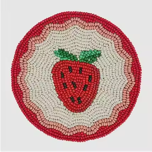 Luxury Art Beaded Coffee Mug Coasters Non-Slip Base Dining <b>Table</b> <b>Mats</b> & Pads Elegant <b>Table</b> Accessory - Product Image 1