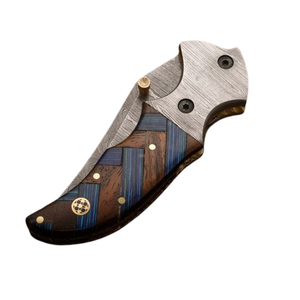 High Grade Folding Pocket Knife 7" Handmade Damascus Pocket Knife Camping Folding Blade With Damascus Bolster - Product Image 4