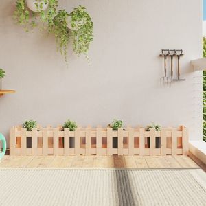 Macetas y jardineras elevadas de madera maciza de pino natural para jardín - Product Image 1