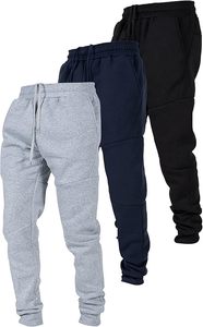 Pantalon de jogging gris pour homme, taille élastique avec cordon de serrage, poches latérales, décontracté, tricoté, respirant, poids moyen, style automne - Product Image 3