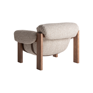Sillón Moderno Ecológico Hecho a Mano, Tapizado en Bouclé Texturizado Premium de Teca, Diseño Curvo en Forma de Barril, Cojín Profundo, Lujoso para Hotel - Product Image 2