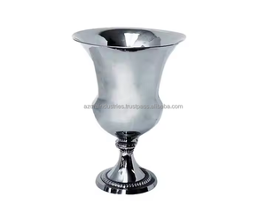 Florero de Metal Pedestal Plata Pulido Decorativo Lujo Hogar Decoración de la boda Centros de mesa Jarrones de Azora Industries - Product Image 2