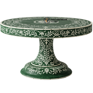 ขาตั้งเค้กฝังกระดูกสีเขียวของช่างฝีมือสำหรับตกแต่งบ้านสมัยใหม่ - Product Image 1