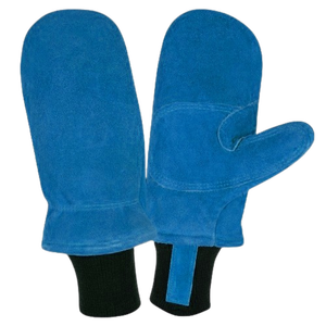 Guantes de cuero de vaca de primera calidad, resistentes, antideslizantes, antivibración, con muñequera elástica, protección para el horno, suaves - Product Image 3