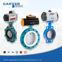 Vanne papillon à levier à vis sans fin électrique pneumatique pour eau, WCB CF8 CF3, avec raccords Wafer, Lug, RF, FF, ANSI DIN, siège EPDM, haute température, OEM