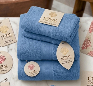 Toallas de Mano Desechables de Algodón Orgánico Teñido en Azul Cielo, de Primera Calidad y Alta Absorbencia, para Spa, Viajes, Playa y Piscina - Product Image 2