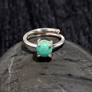 Handmade Round Shape Gemstone Hammered <b>Statement</b> <b>Ring</b> for Women At Best Price Mohave Turquoise <b>Ring</b> 925 Sterling <b>Silver</b> - Product Image 1