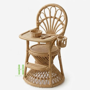 Chaise de salle à manger en rotin pour maison de poupée, faite à la main, en osier, mini-meuble pour poupée, jouet d'imitation pour enfants, OEM ODM Vietnam - Product Image 6