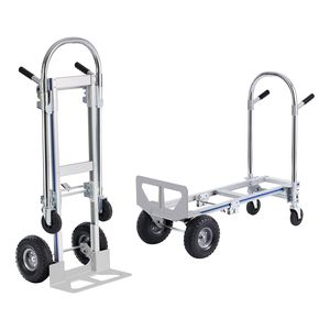 Carrello Pieghevole Industriale Robusto 2-in-1 con Capacità di Carico di 800 Libbre, Carrello Utilitario in Alluminio per Carrelli e Trolley - Product Image 1