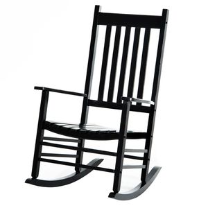 Sedia a Dondolo da Esterno in Legno Nero per Giardino - Product Image 5