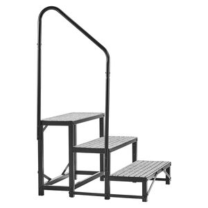 Scala a 3 Gradini per Camper con Corrimano, Capacità di Carico 660 Libbre, Telaio in Lega di Alluminio Antiscivolo per Esterni, per Anziani e Animali Domestici - Product Image 1