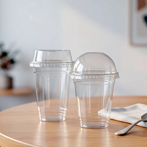 QUANG QUAN Disposable PP Single Wall Round <b>Cups</b> 12/16/24oz Transparent 95mm Lids for Coffee Milk Tea & Hot/Cold Beverages - Product Image 5