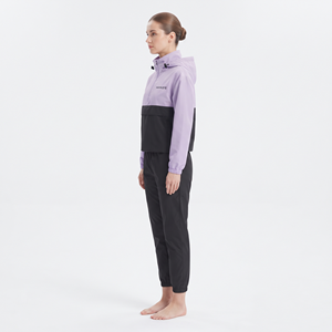 Ensemble de survêtement athlétique pour femme 2026 en nylon color block avec sweat à capuche quart de zip coupe régulière et pantalon de jogging assorti - Product Image 4