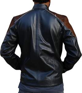 Blouson en cuir de vachette pour homme, style motard, avec poils, nouvelle collection 2026, sur mesure - Product Image 2