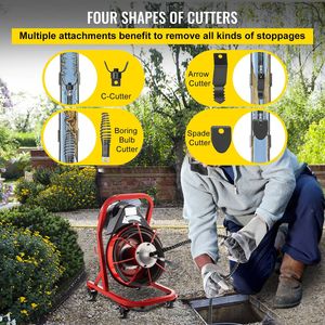 75 'X 3/8 \ "250W coclea di scarico elettrico lavello da cucina vasca da bagno macchina draga per la pulizia degli scarichi intasati fognature capelli - Product Image 5