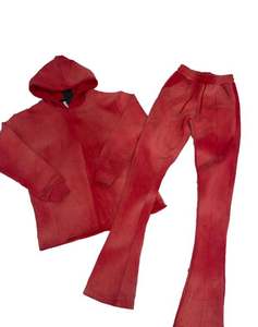 Conjunto de Dos Piezas Personalizado para Hombre, Sudadera con Estampado y Pantalones Deportivos con Efecto Deslavado - Product Image 4