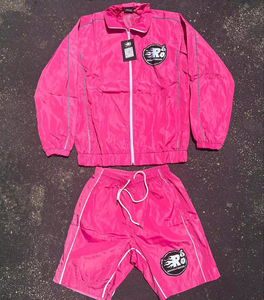 Custom Printing Mens Two Piece <b>Zip</b> <b>up</b> Shorts and Full Sleeve <b>Jacket</b> Sets Polyester Nylon Windbreak Shorts Set Tracksuits for Men - Product Image 6