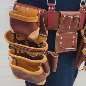 Ceinture porte-outils robuste en toile et cuir de qualité supérieure pour électriciens et charpentiers, pochette de travail ajustable, prix de gros OEM - Product Image 5