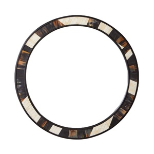 Modern Boho Chic Round Wall <b>Mirror</b> Handcrafted with Elegant Horn & Bone Inlay Decorative <b>Frame</b> Natural Accent for Home Office - Product Image 6