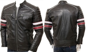Blouson de moto personnalisé haut de gamme pour homme en cuir véritable, respirant et coupe-vent, idéal pour l'hiver - Product Image 5