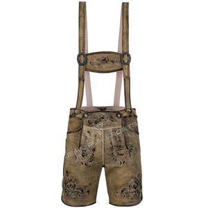 Lederhosen en cuir suédé de vache véritable avec bretelles pour homme, style bavarois, pour l'Oktoberfest, personnalisé, décontracté, vintage, OEM - Product Image 2
